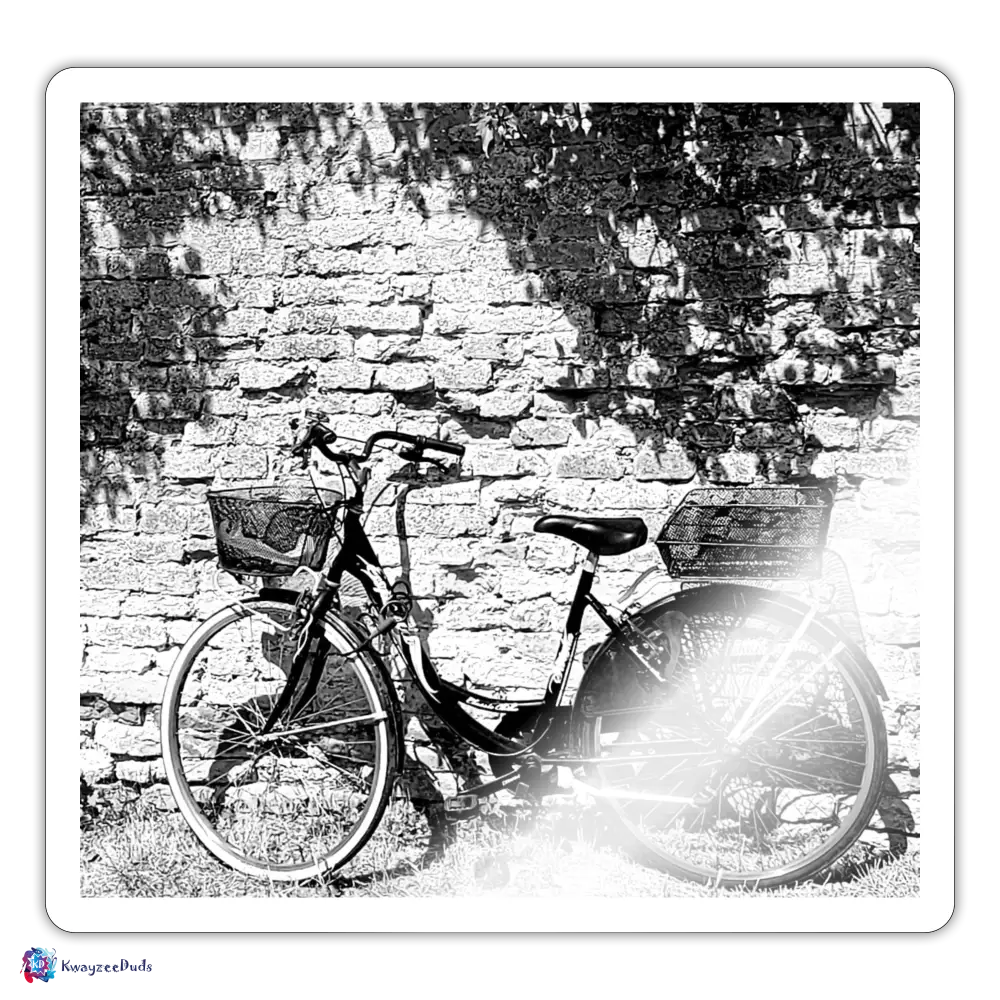Burano Bicycle Sticker - white glossy