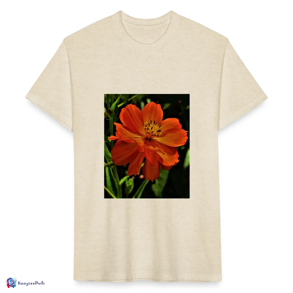 Giverny Sulfur Cosmos Fitted Cotton/Poly T-Shirt by Next Level - heather cream