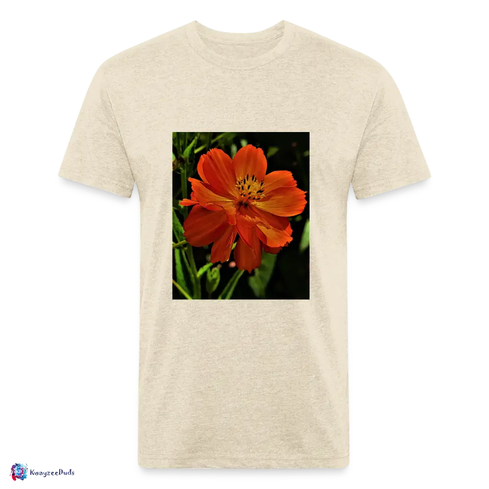 Giverny Sulfur Cosmos Fitted Cotton/Poly T-Shirt by Next Level - heather cream