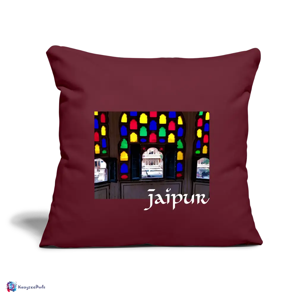 Jaipur Throw Pillow Cover 18” x 18” - burgundy