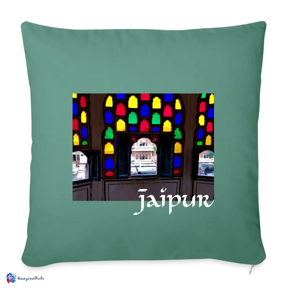Jaipur Throw Pillow Cover 18” x 18” - cypress green