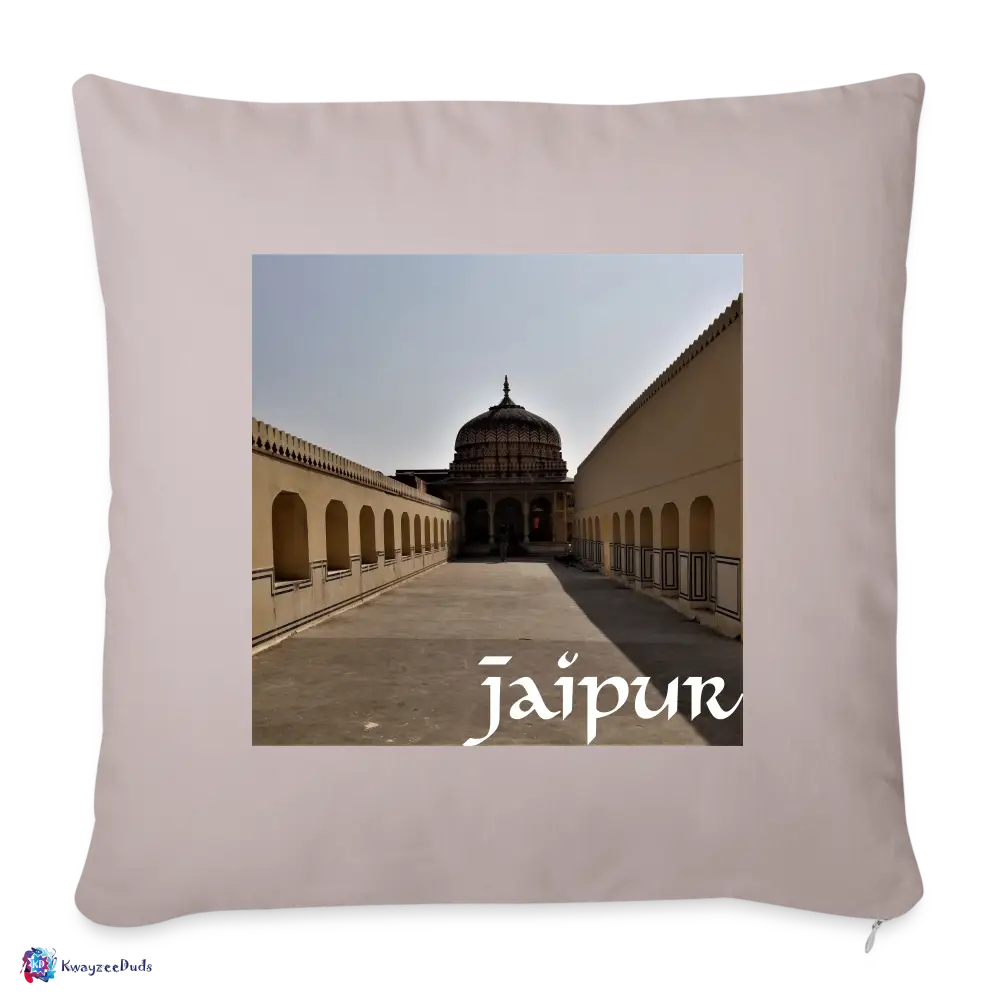 Jaipur Throw Pillow Cover 18” x 18” - light taupe