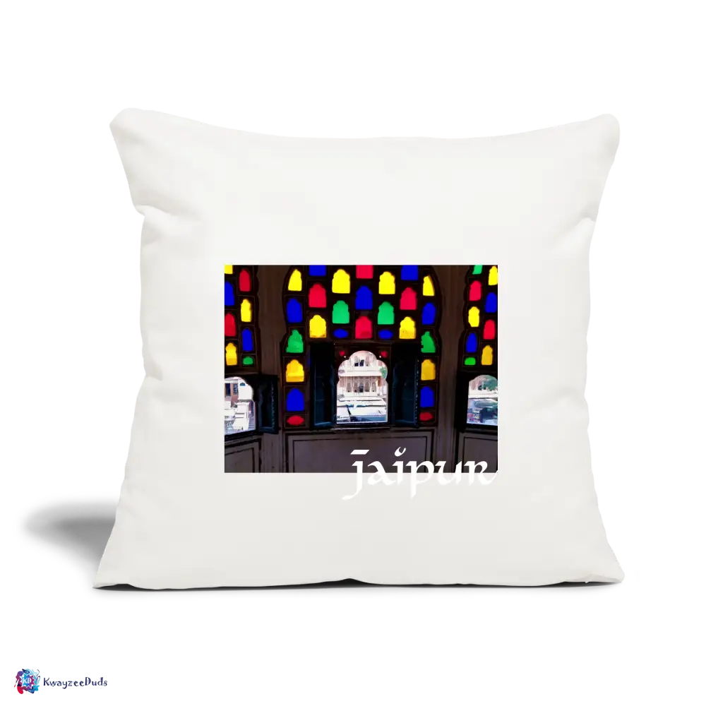 Jaipur Throw Pillow Cover 18” x 18” - natural white