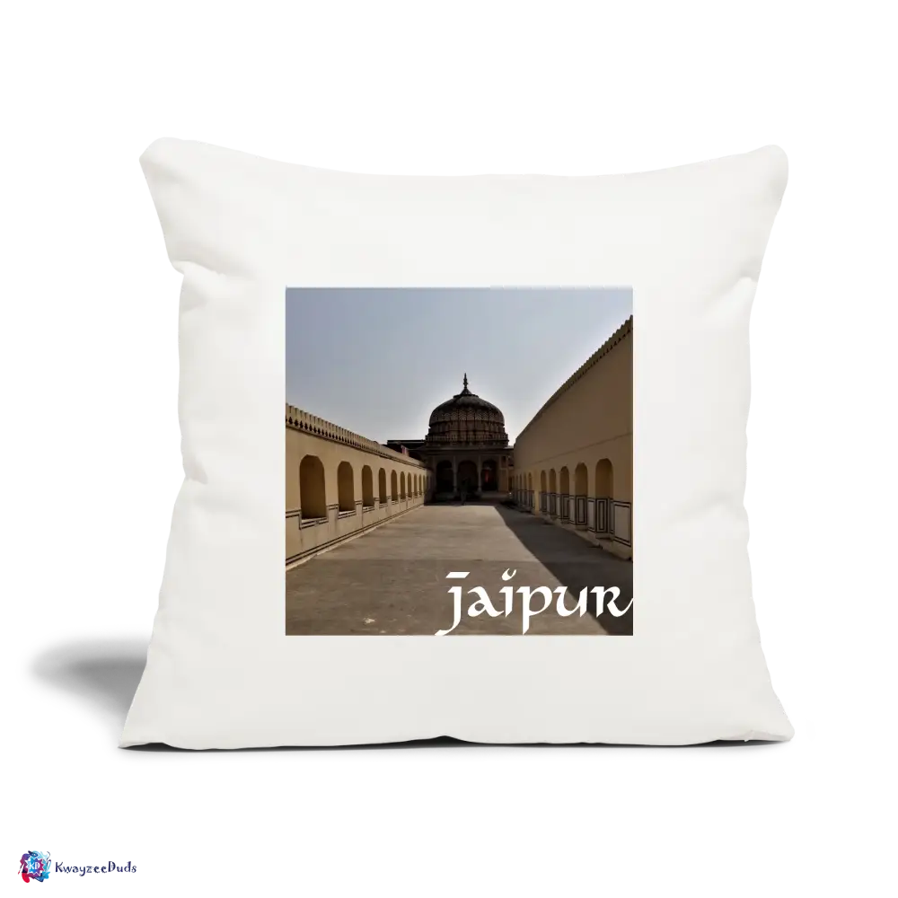 Jaipur Throw Pillow Cover 18” x 18” - natural white