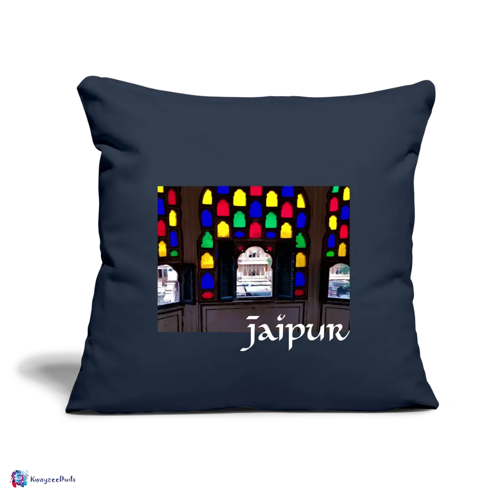 Jaipur Throw Pillow Cover 18” x 18” - navy
