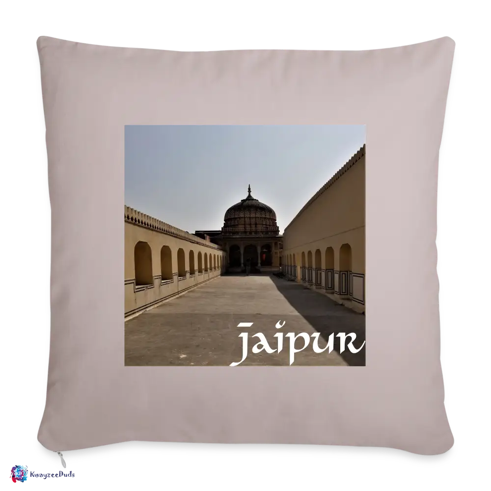 Jaipur Throw Pillow Cover 18” x 18” - light taupe