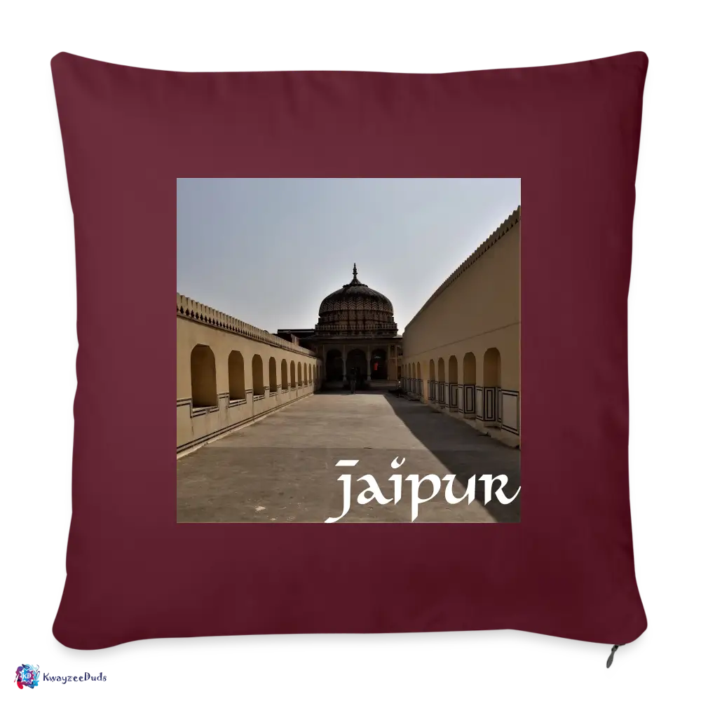 Jaipur Throw Pillow Cover 18” x 18” - burgundy