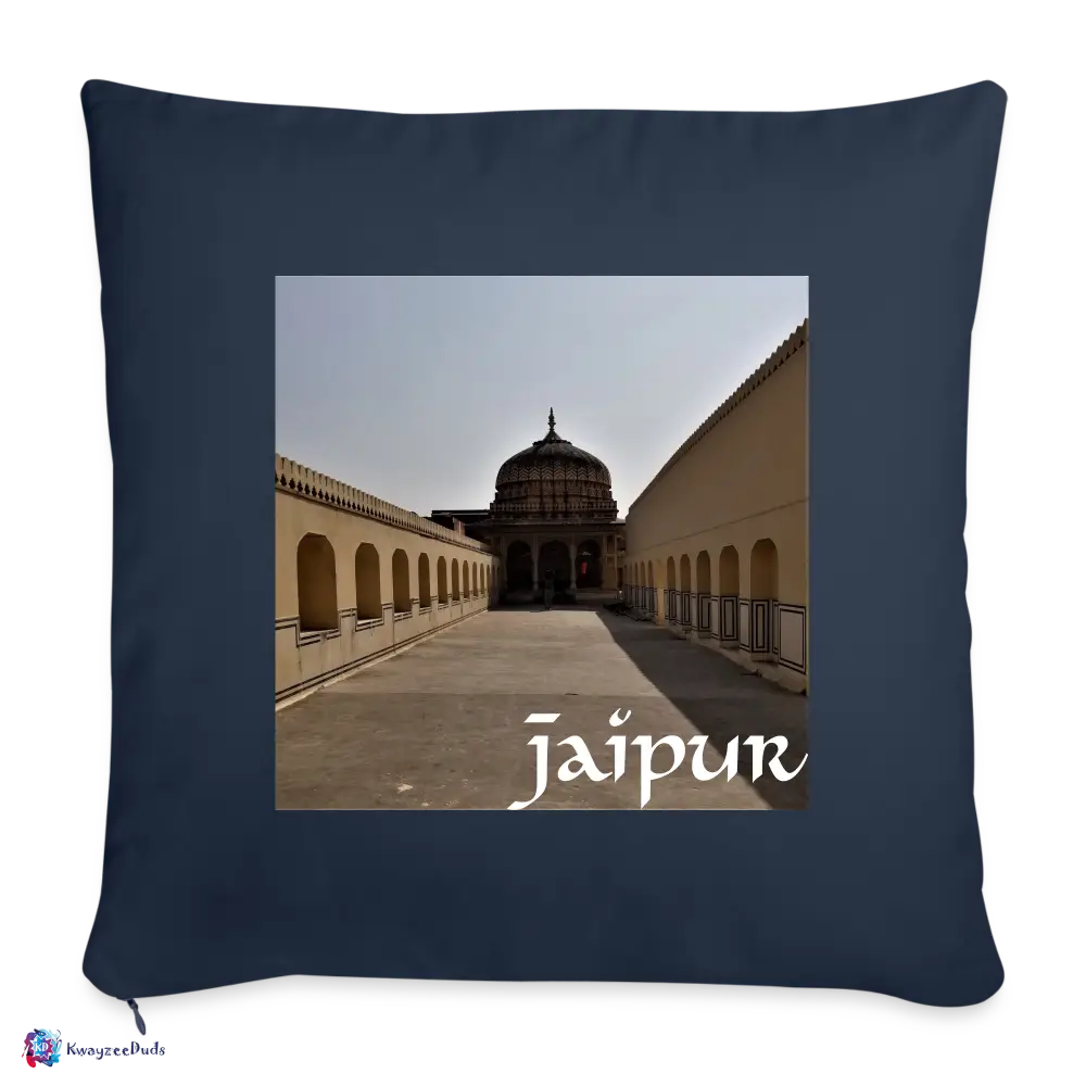 Jaipur Throw Pillow Cover 18” x 18” - navy