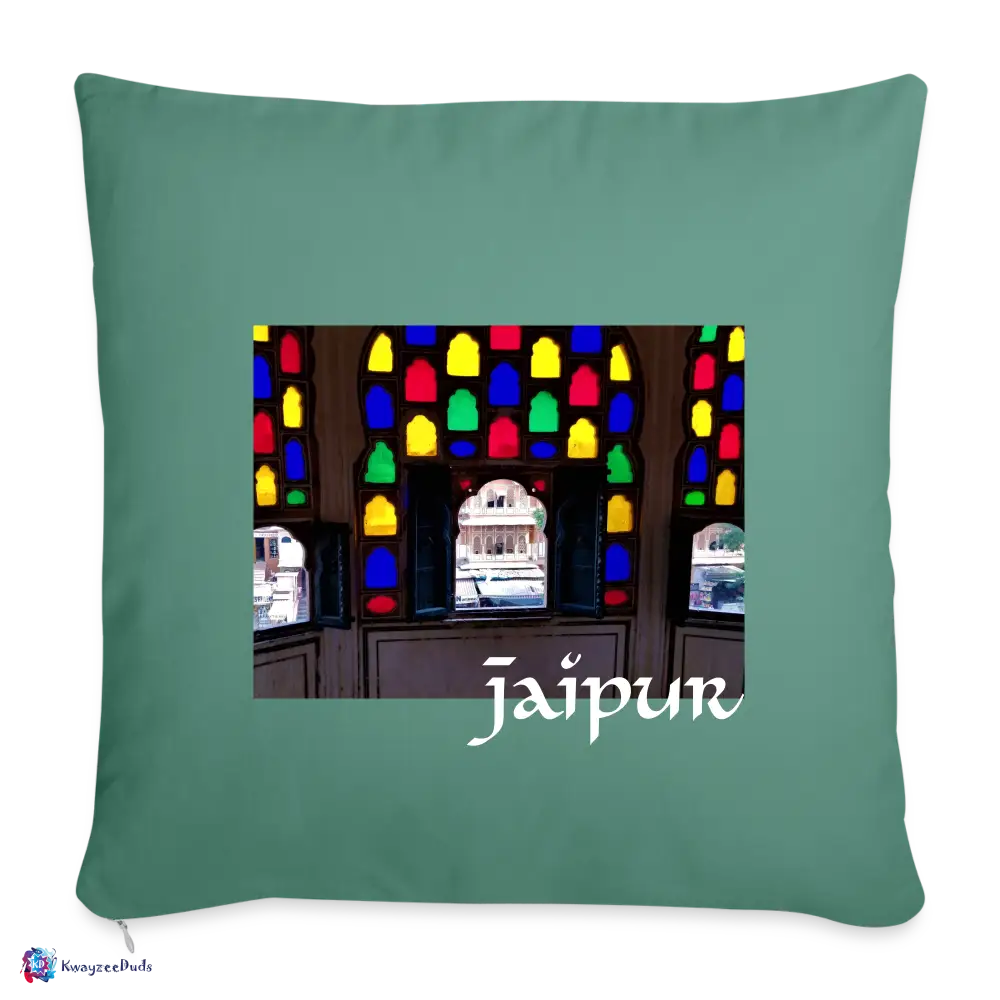 Jaipur Throw Pillow Cover 18” x 18” - cypress green