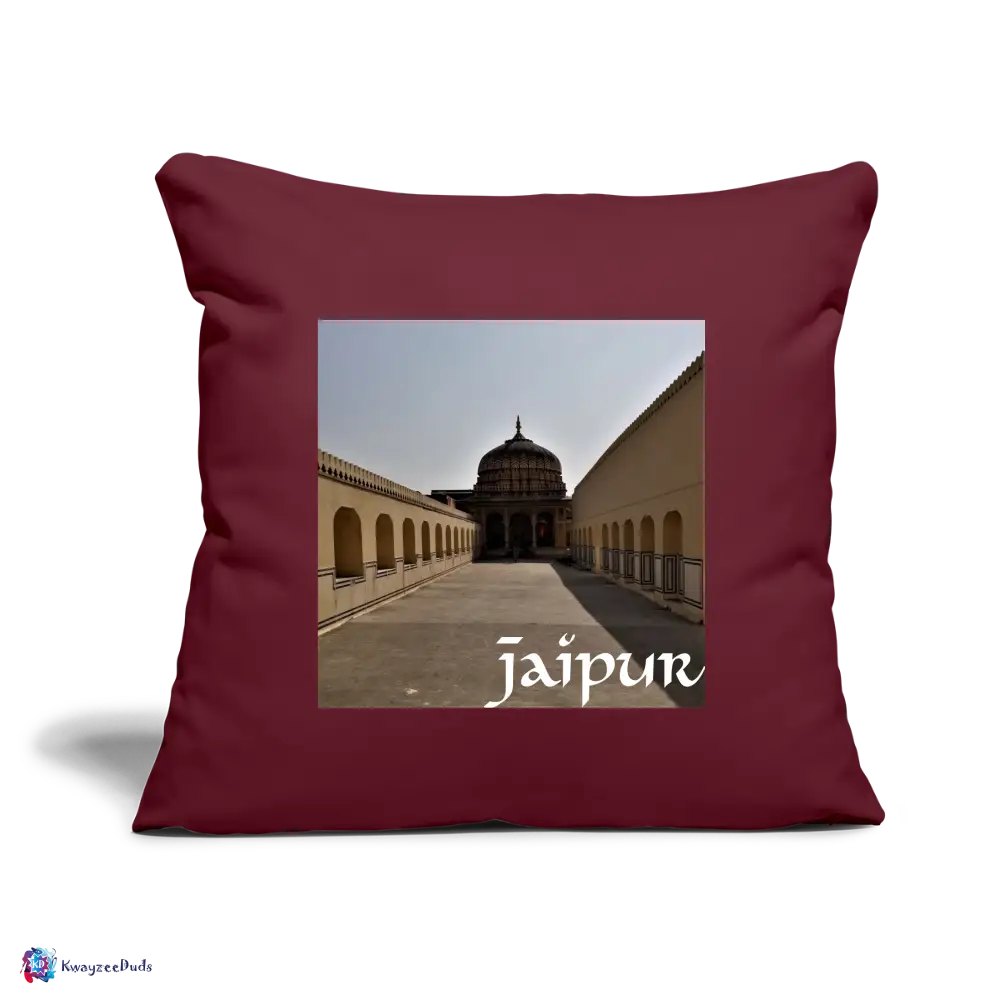Jaipur Throw Pillow Cover 18” x 18” - burgundy