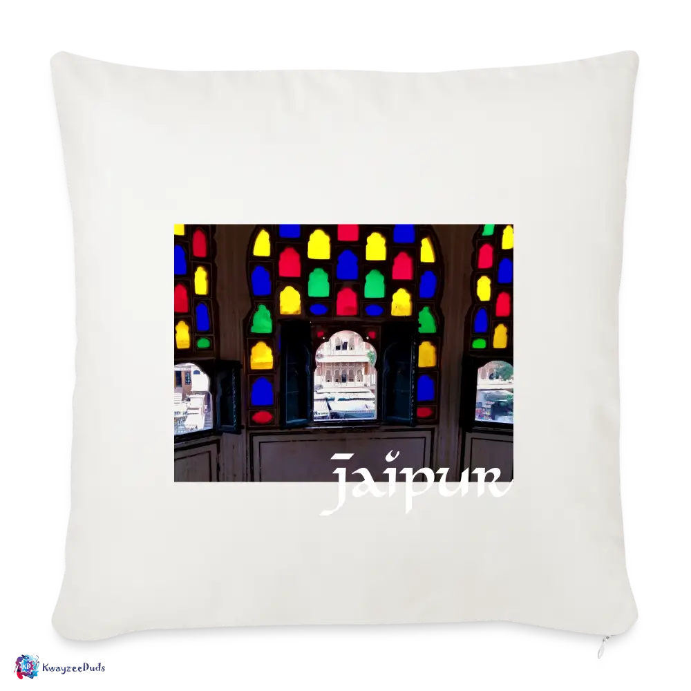 Jaipur Throw Pillow Cover 18” x 18” - natural white