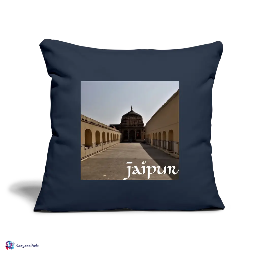 Jaipur Throw Pillow Cover 18” x 18” - navy