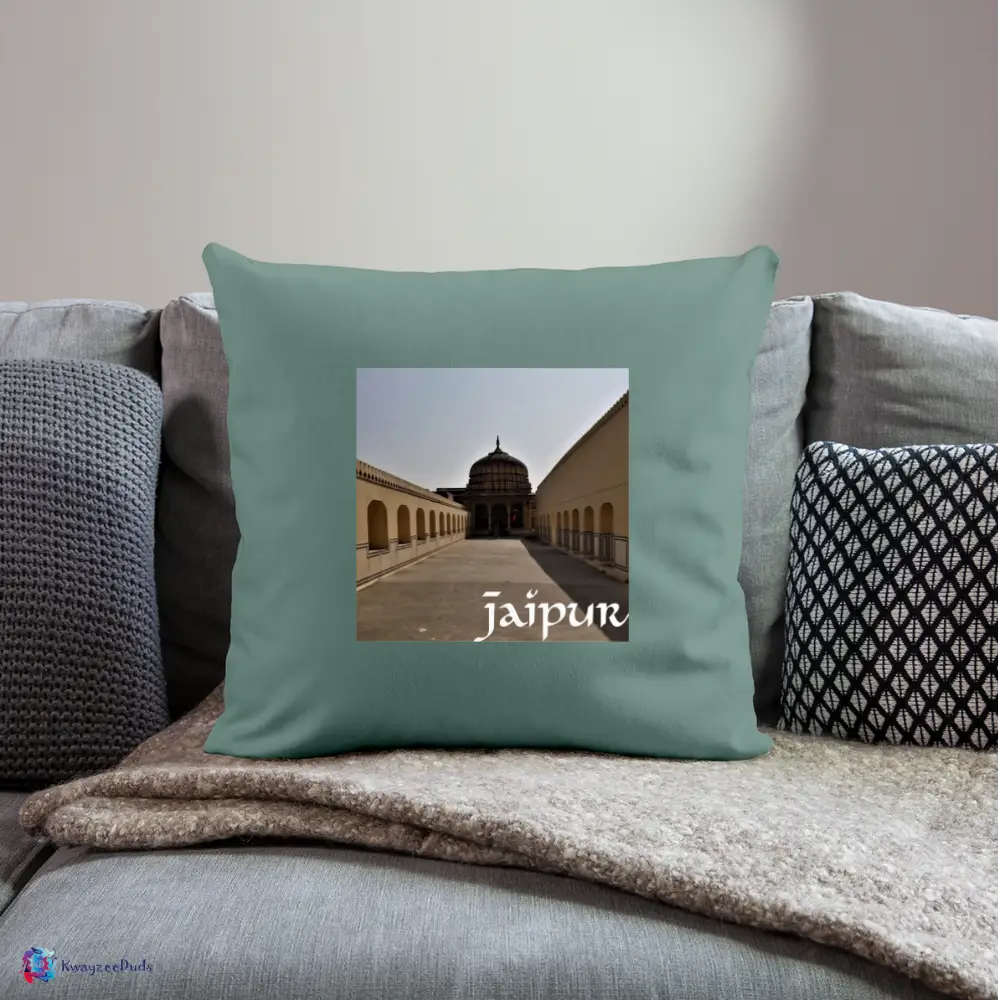 Jaipur Throw Pillow Cover 18” x 18” - cypress green