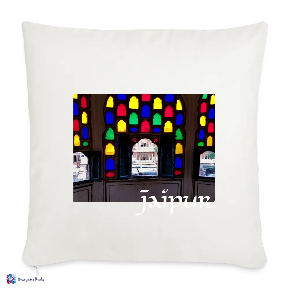 Jaipur Throw Pillow Cover 18” x 18” - natural white