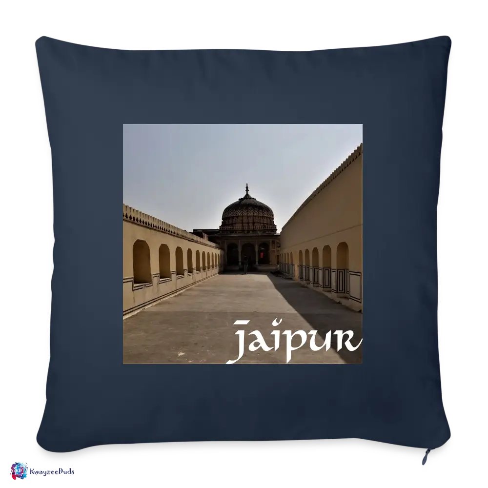 Jaipur Throw Pillow Cover 18” x 18” - navy