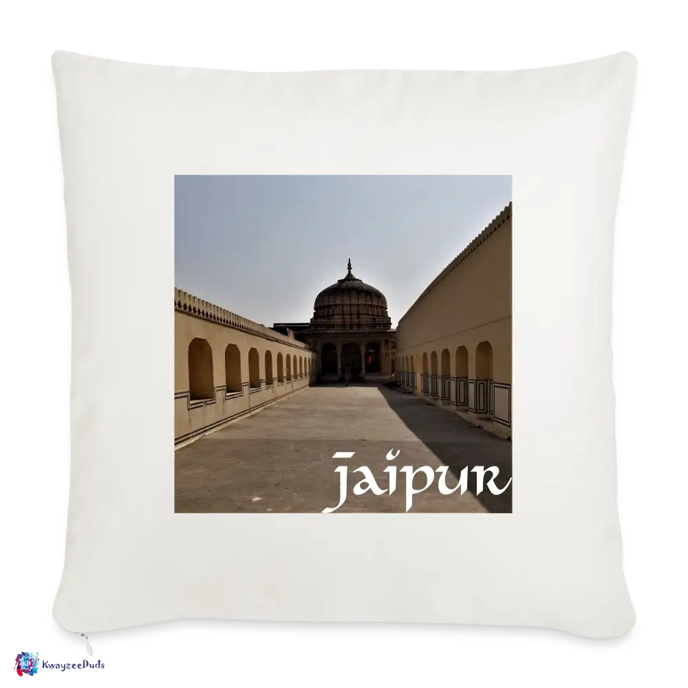 Jaipur Throw Pillow Cover 18” x 18” - natural white