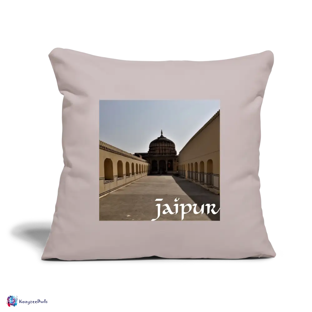 Jaipur Throw Pillow Cover 18” x 18” - light taupe
