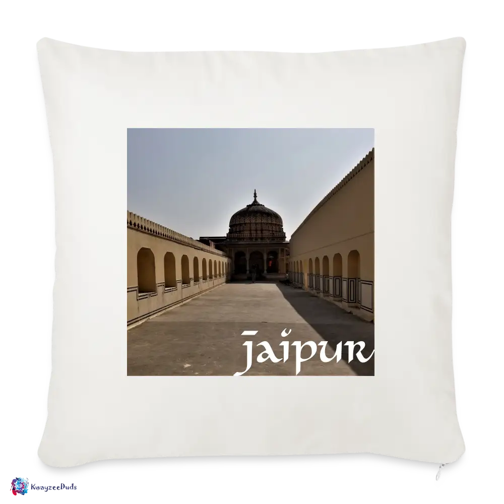 Jaipur Throw Pillow Cover 18” x 18” - natural white
