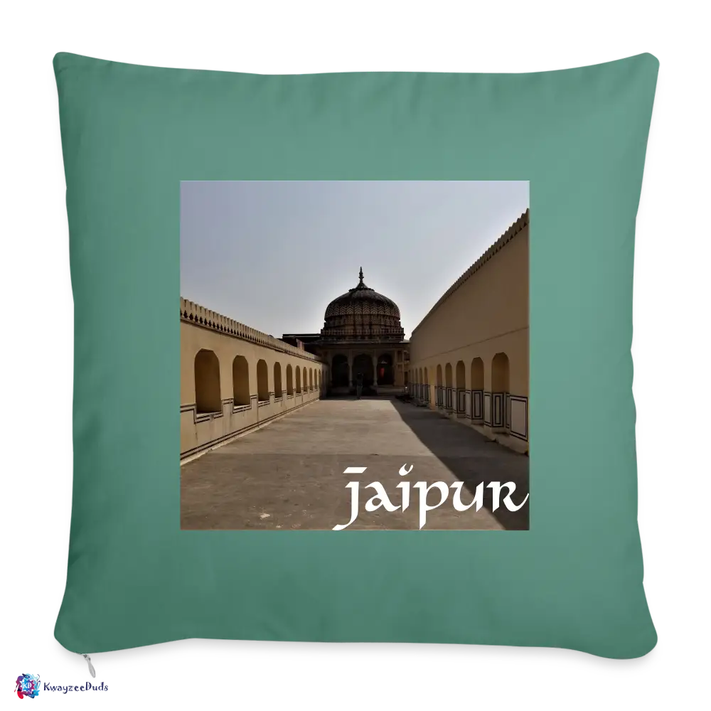Jaipur Throw Pillow Cover 18” x 18” - cypress green