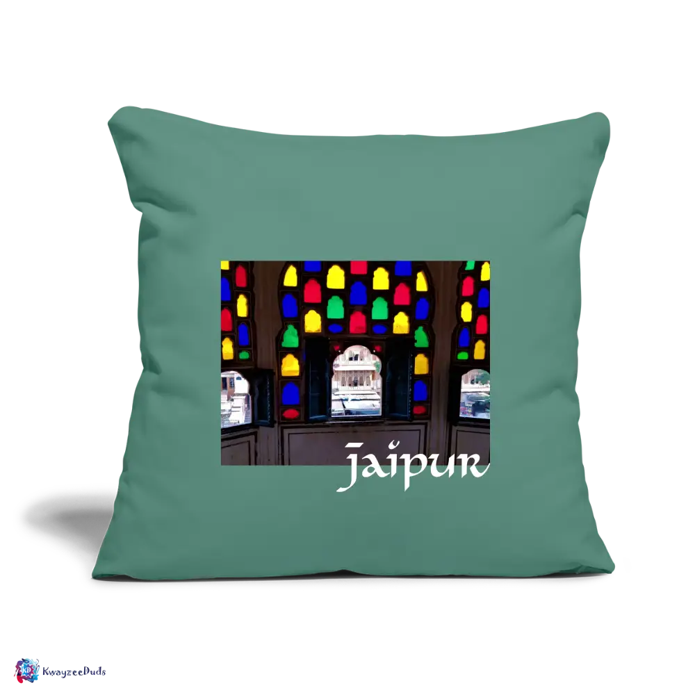 Jaipur Throw Pillow Cover 18” x 18” - cypress green