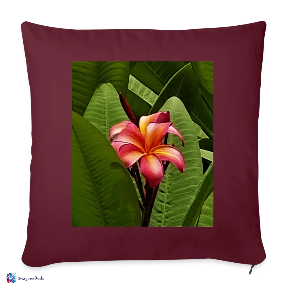 Lodi Garden Lily Throw Pillow Cover 18” x 18” - burgundy