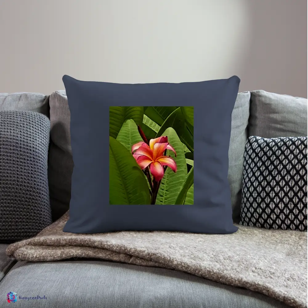 Lodi Garden Lily Throw Pillow Cover 18” x 18” - navy