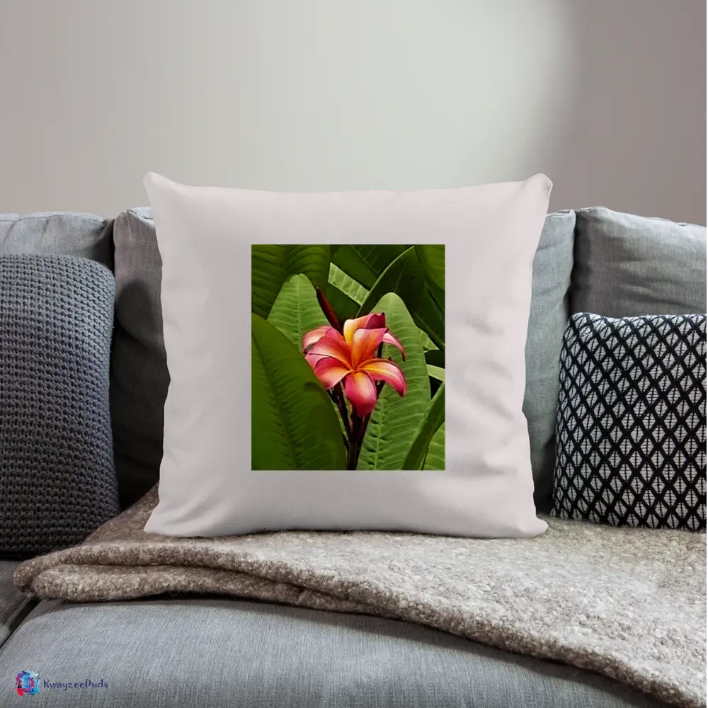 Lodi Garden Lily Throw Pillow Cover 18” x 18” - light taupe