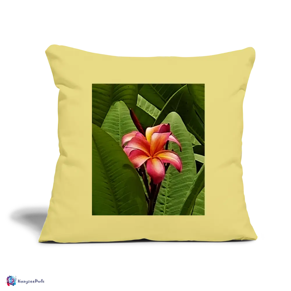 Lodi Garden Lily Throw Pillow Cover 18” x 18” - washed yellow