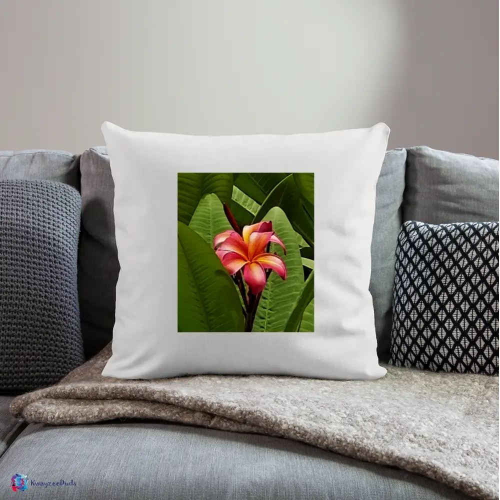 Lodi Garden Lily Throw Pillow Cover 18” x 18” - natural white