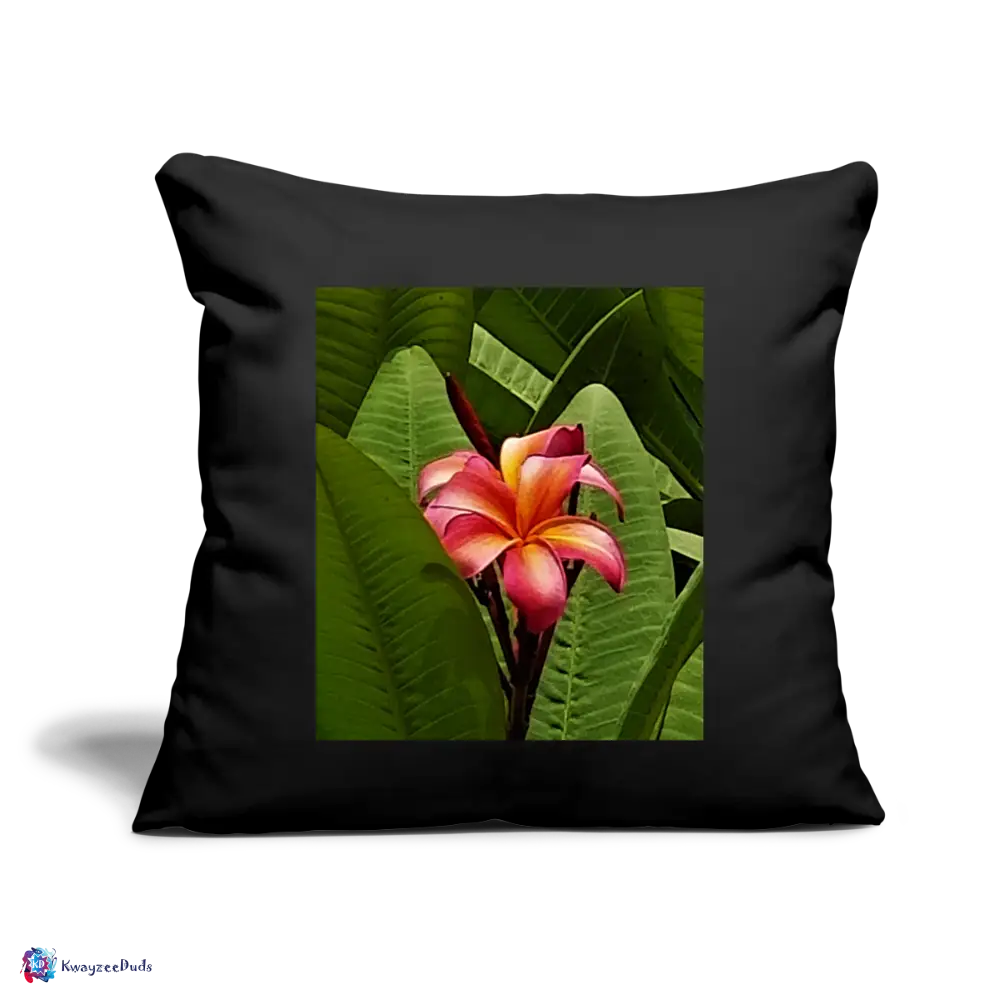 Lodi Garden Lily Throw Pillow Cover 18” x 18” - black