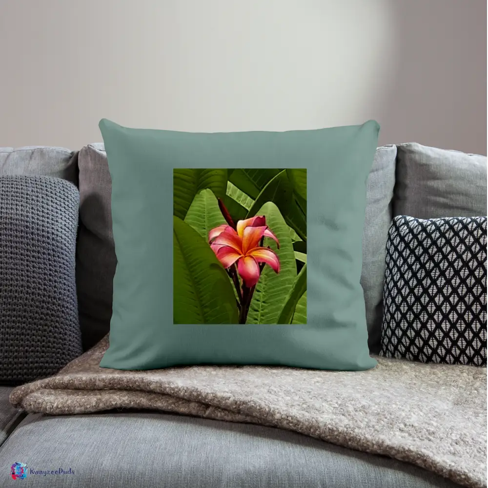 Lodi Garden Lily Throw Pillow Cover 18” x 18” - cypress green