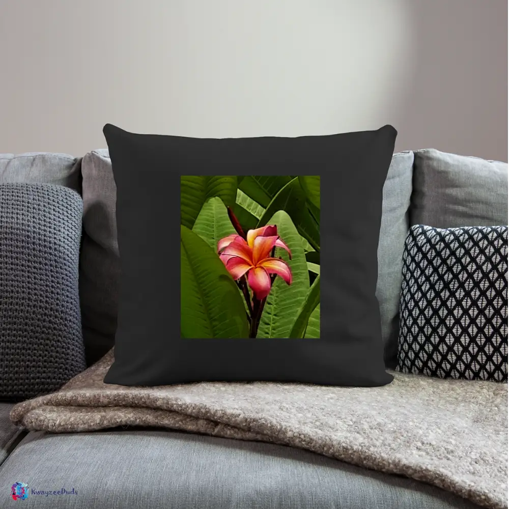 Lodi Garden Lily Throw Pillow Cover 18” x 18” - black