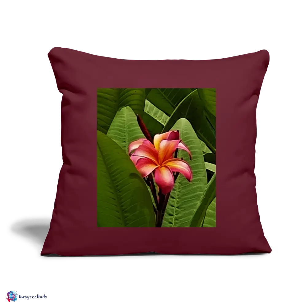 Lodi Garden Lily Throw Pillow Cover 18” x 18” - burgundy