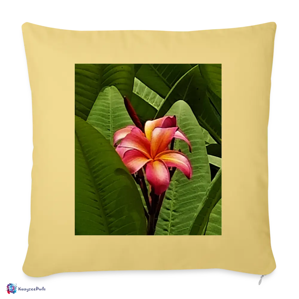 Lodi Garden Lily Throw Pillow Cover 18” x 18” - washed yellow