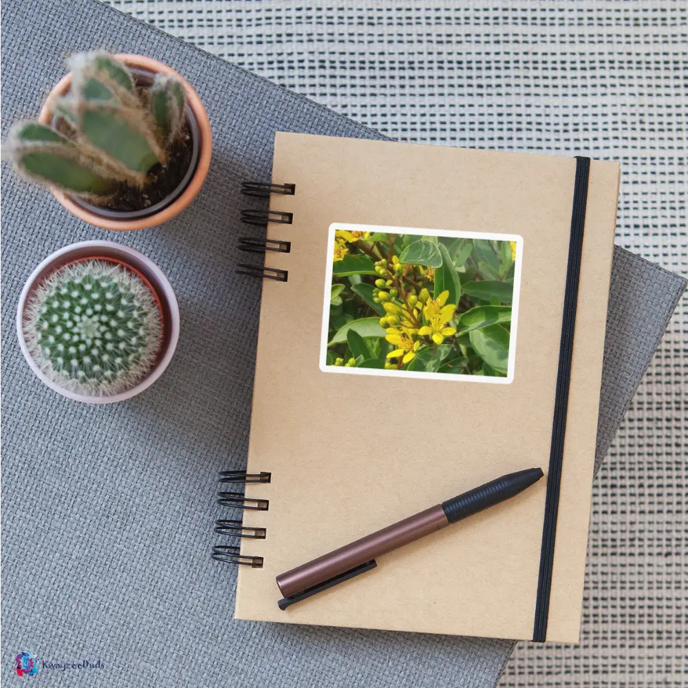 Lodi Garden Yellow Flowers Sticker - white glossy
