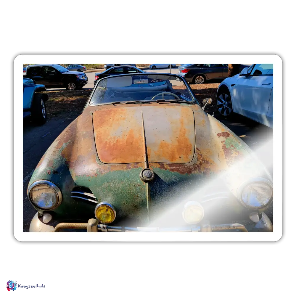 Old VW Covetable Sticker - white glossy