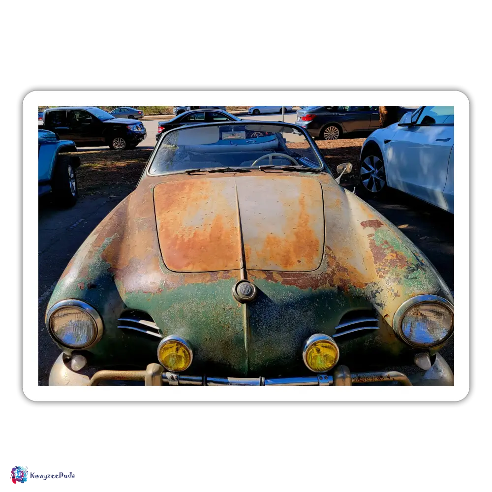 Old VW Covetable Sticker - white matte