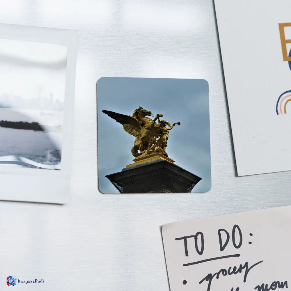 Pont Alexandre Pillar top Square Magnet - white