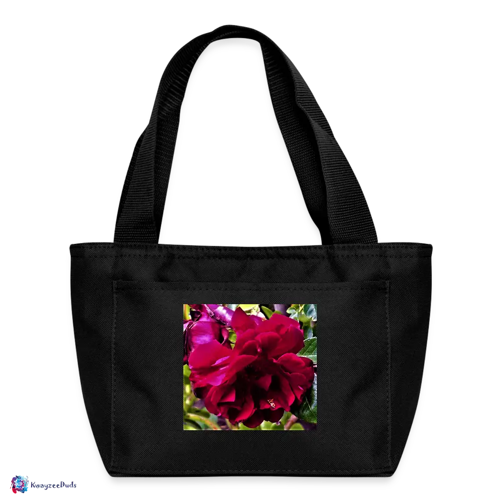 Rose Pollen Lunch Bag - black