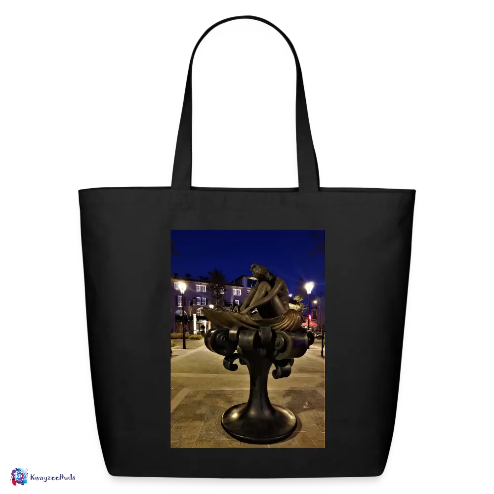 Saint-Tropez, Statue of Brigitte Bardot Eco-Friendly Cotton Tote - black
