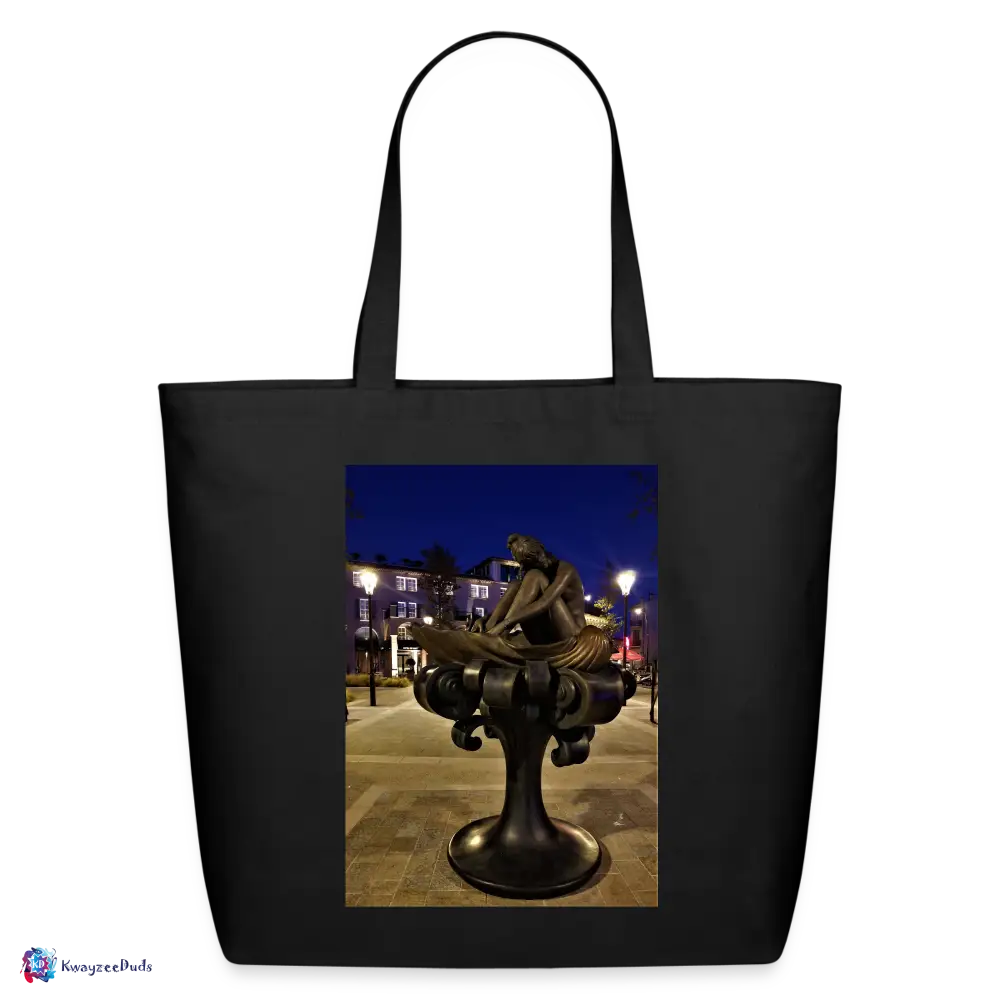 Saint-Tropez, Statue of Brigitte Bardot Eco-Friendly Cotton Tote - black