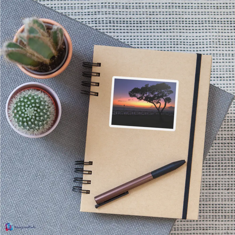 Santa Monica Tree Sticker - white matte