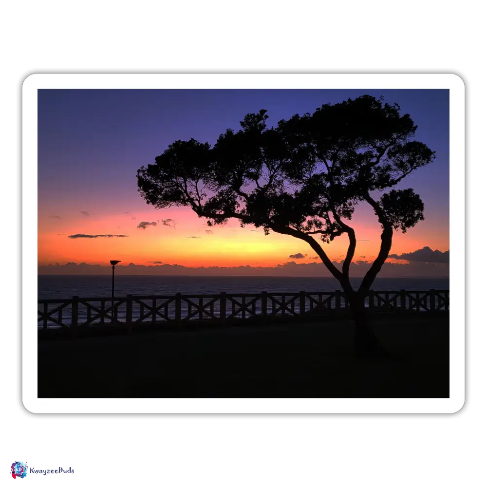 Santa Monica Tree Sticker - white matte