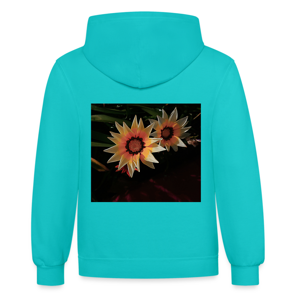 Contrast Hoodie - scuba blue/asphalt