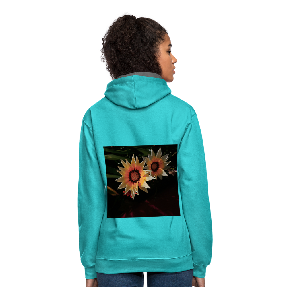Contrast Hoodie - scuba blue/asphalt