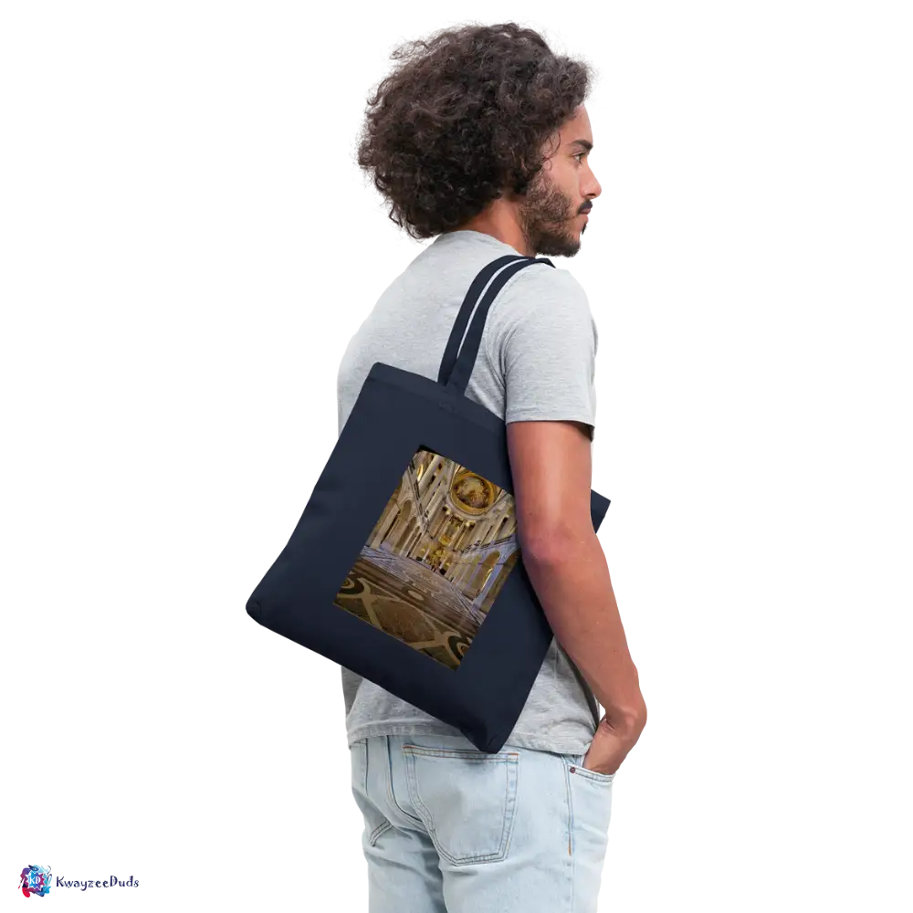 Hall Print Tote Bag - navy
