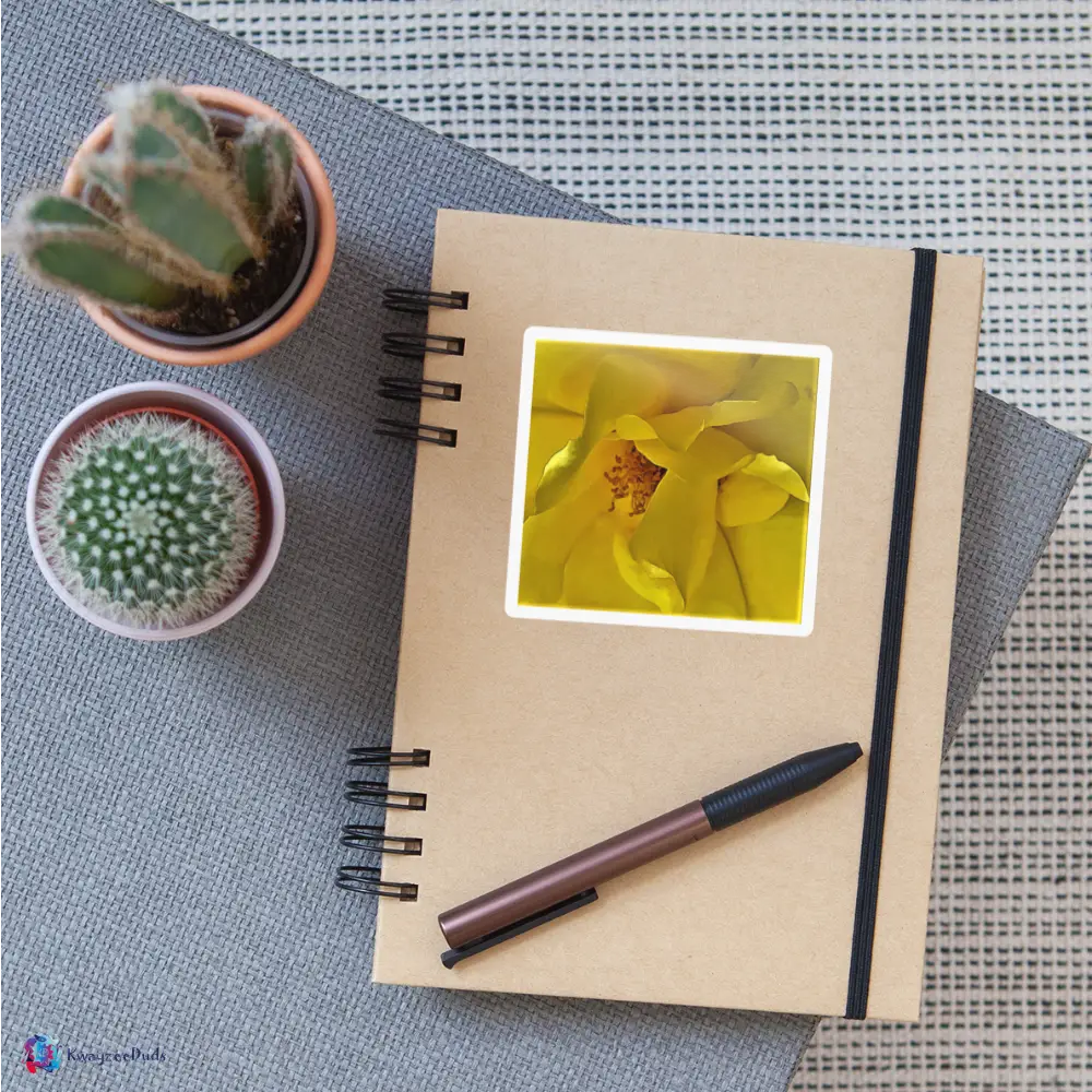 Yellow Rose Sticker - white glossy