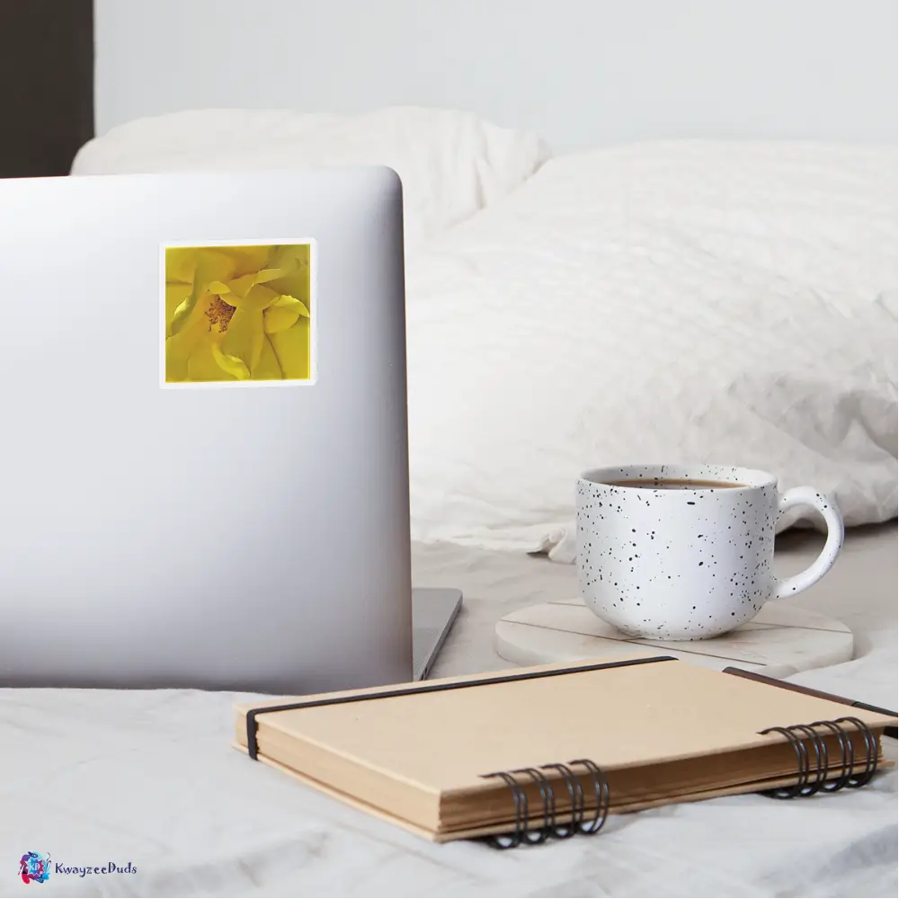 Yellow Rose Sticker - white matte