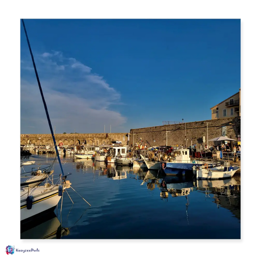 Antibes Harbor Poster 8x8 - white