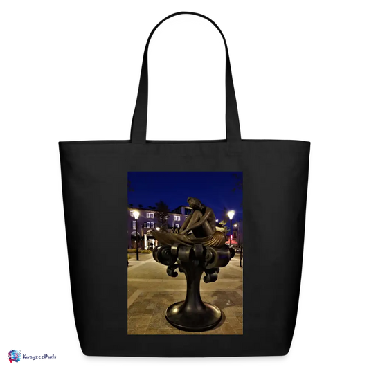 Saint-Tropez, Statue of Brigitte Bardot Eco-Friendly Cotton Tote - black